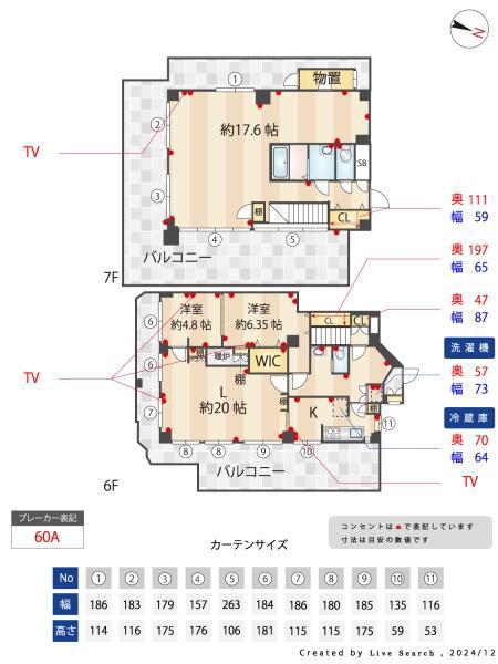 セントポール(3LDK/6階)の間取り写真