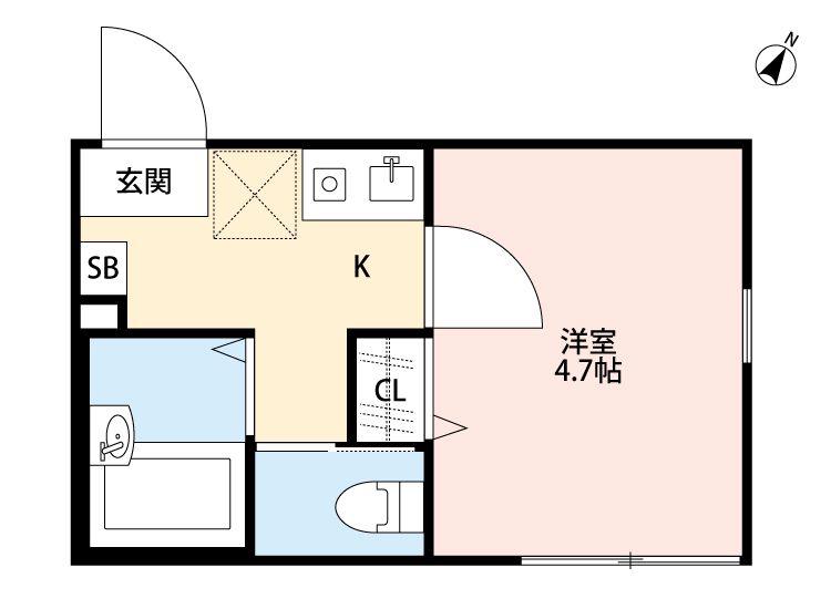 クレセントムーン曳舟(1K/1階)の間取り写真