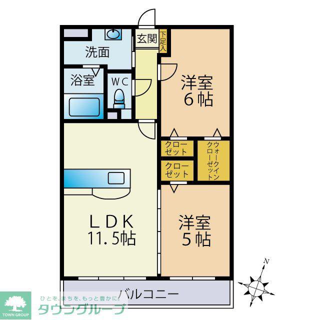 カーサ パルチェ(2LDK/2階)の間取り写真