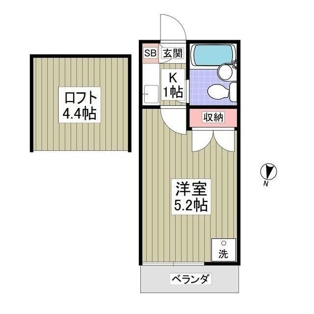 ロゼリア(1K/1階)の間取り写真