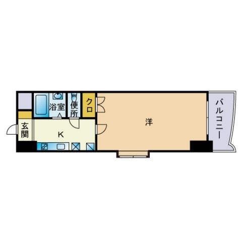 ロイヤル博多駅東(1K/11階)の間取り写真
