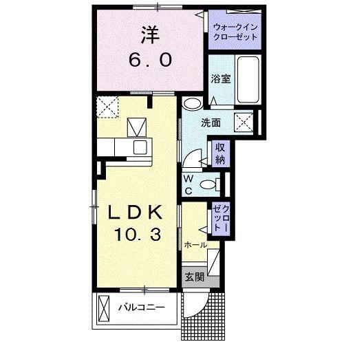 シャルマンドミール(1LDK/1階)の間取り写真