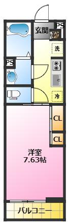サニ-プレイス元住吉(1K/1階)の間取り写真