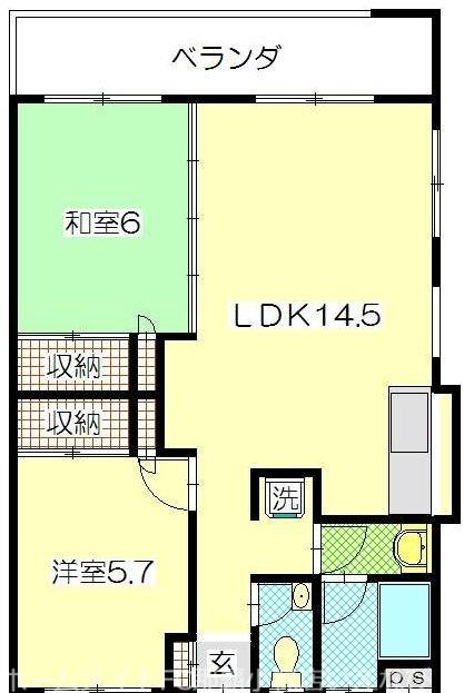 エナジーハイツ(2LDK/1階)の間取り写真