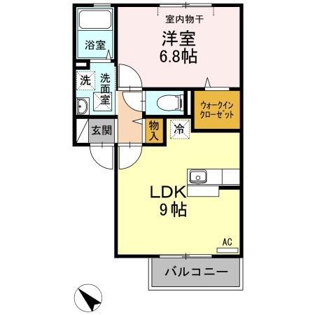 セントバーグ吉方A棟(1LDK/2階)の間取り写真