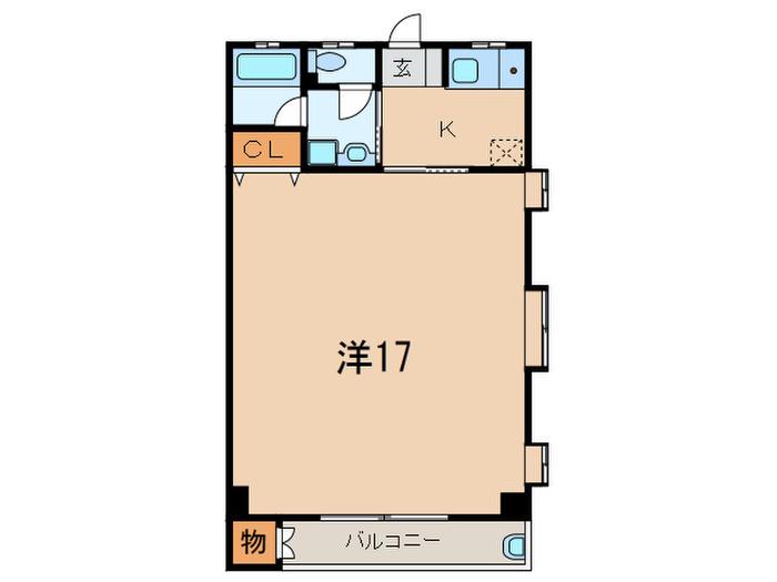 ビバリーヒル(1K/4階)の間取り写真