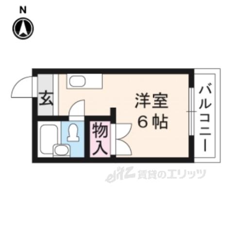 ハイツ村岡(1K/3階)の間取り写真