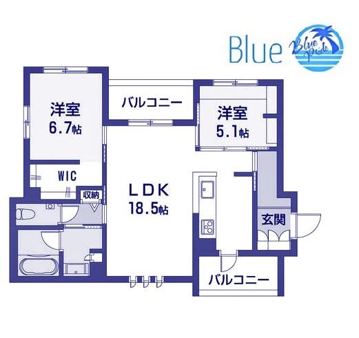 FDI CASA片瀬江の島 I(2LDK/2階)の間取り写真