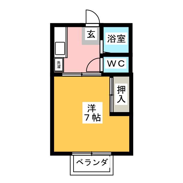 諏訪の森ハイツ(1K/2階)の間取り写真
