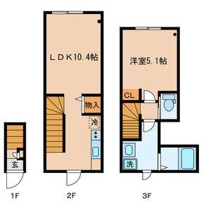 アザレ東武練馬(1LDK/2階)の間取り写真