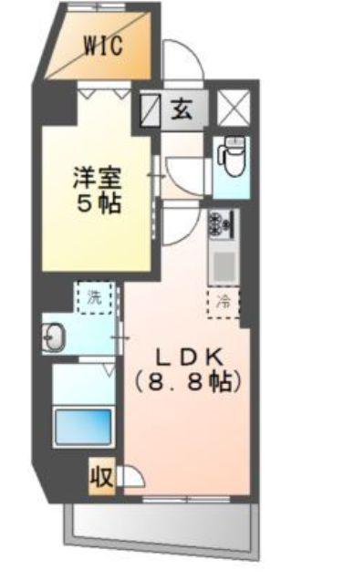 ラ・ヴィスタ墨田(1LDK/3階)の間取り写真