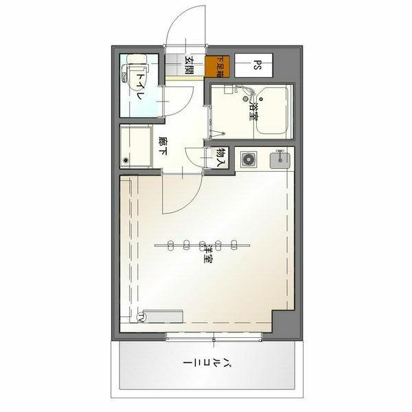 TOWNコスモス(ワンルーム/1階)の間取り写真