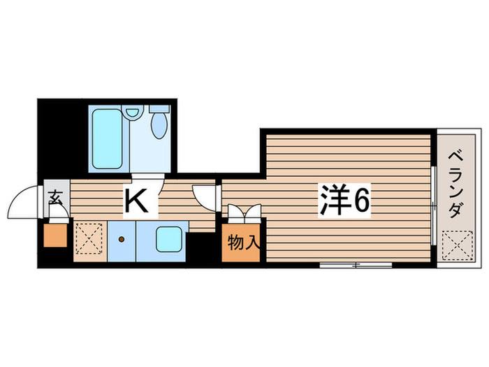 ブルーメン鈴木(1K/2階)の間取り写真