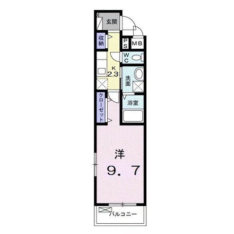 ＪＲ横浜線 古淵駅 徒歩8分 3階建 築4年(1K/2階)の間取り写真
