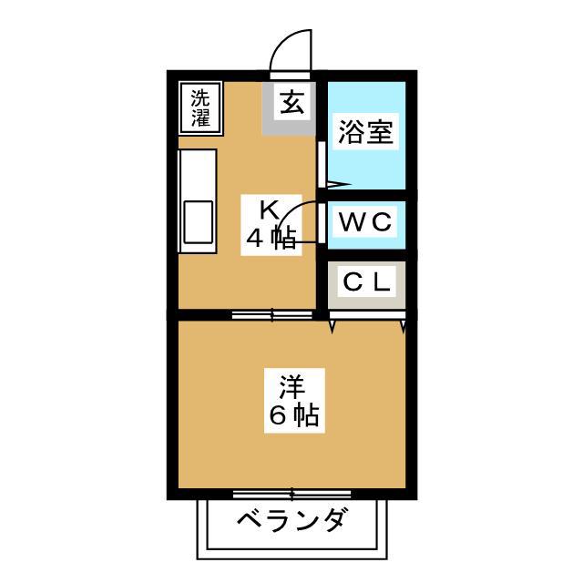 グランステーション大垣(1K/2階)の間取り写真