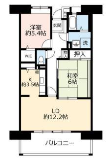 UR西宮マリナパークシティ丘のある街 8号棟(2LDK/7階)の間取り写真