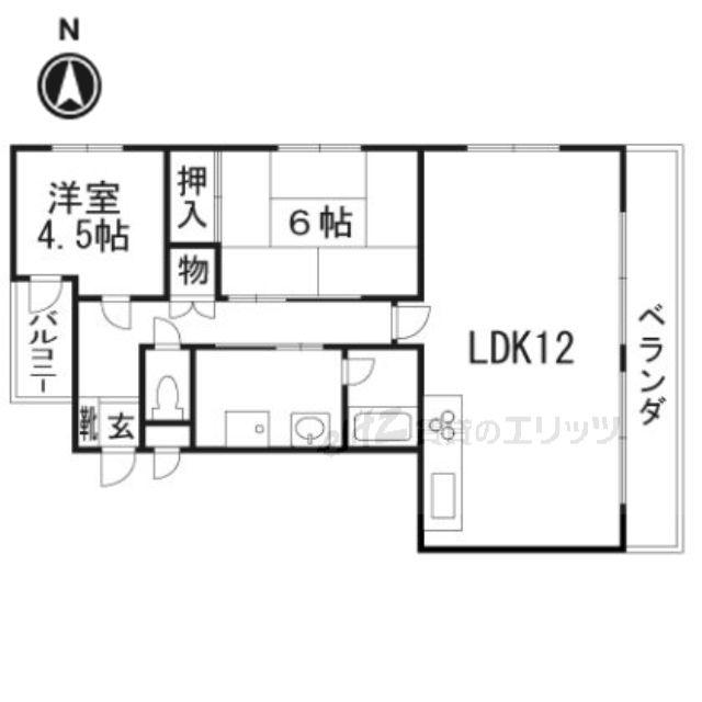 エクセレントライフ大池(2LDK/3階)の間取り写真
