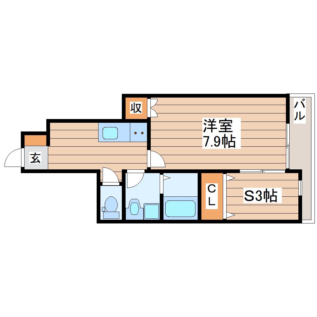 GRAND FAMILLE(1SK/1階)の間取り写真