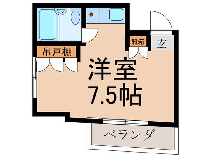ビラ石神井(ワンルーム/1階)の間取り写真