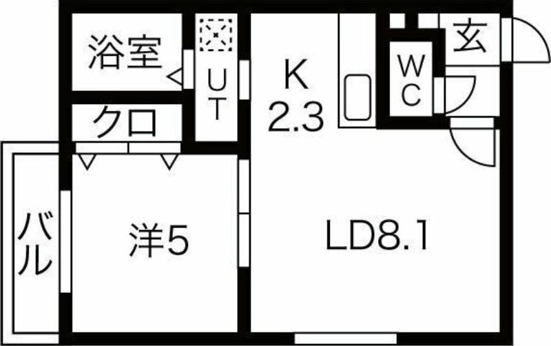 スリーナインXY(1LDK/3階)の間取り写真