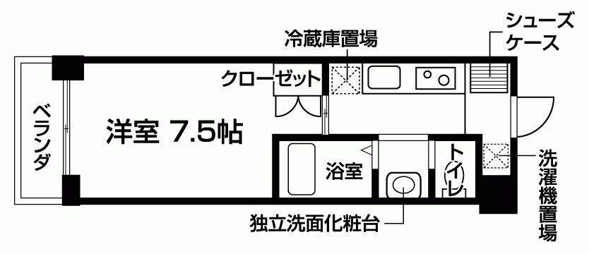 バウスクロス仙台上杉(1K/10階)の間取り写真