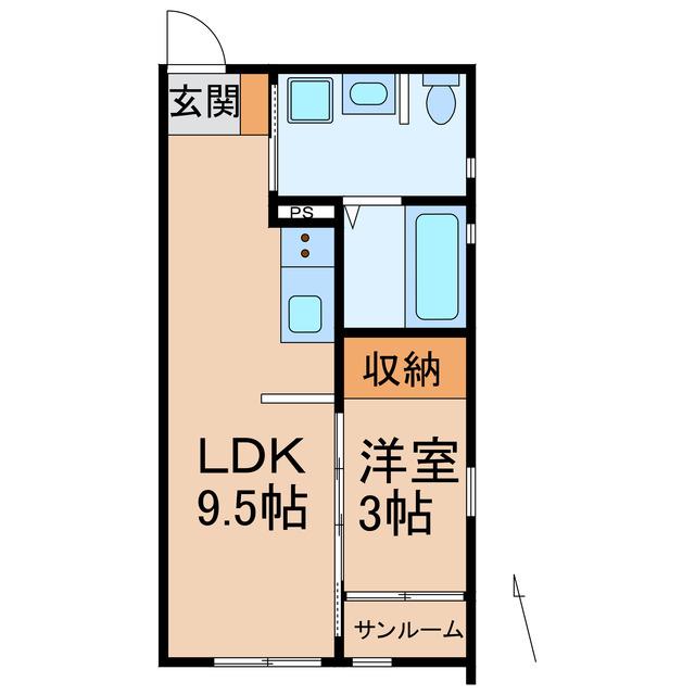 KOYA 430(1LDK/1階)の間取り写真