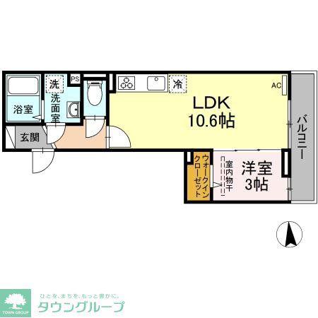エクセリア西小岩(1LDK/2階)の間取り写真