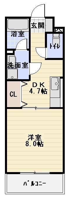 ＪＲ東海道本線 西焼津駅 徒歩31分 3階建 築19年(1DK/3階)の間取り写真