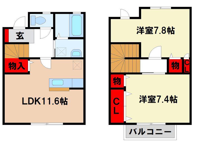 ヴィーブルコート(2LDK/1階)の間取り写真