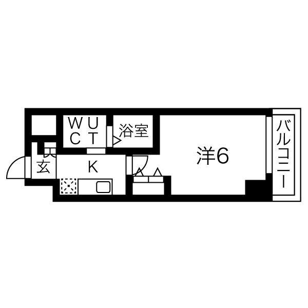 CITYPAL深江橋(1K/8階)の間取り写真