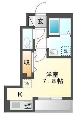 ジュハモアII(ワンルーム/1階)の間取り写真