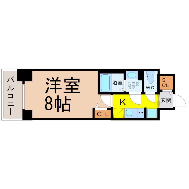 L&Cレジデンス鶴舞公園(1K/12階)の間取り写真