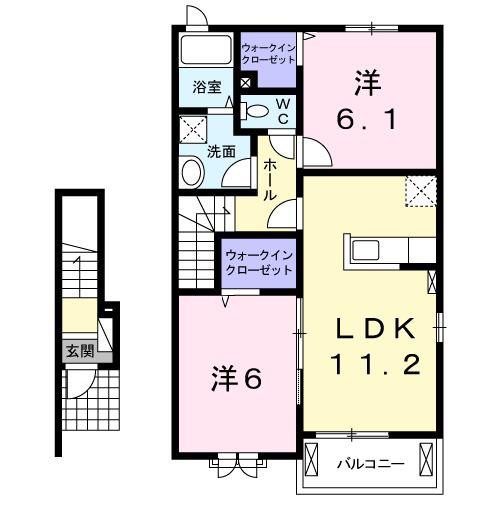 フォーシーズンV(2LDK/2階)の間取り写真