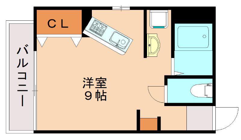 アマン下山門 A棟(ワンルーム/3階)の間取り写真
