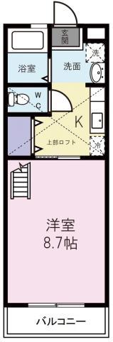 カナエール(1K/2階)の間取り写真