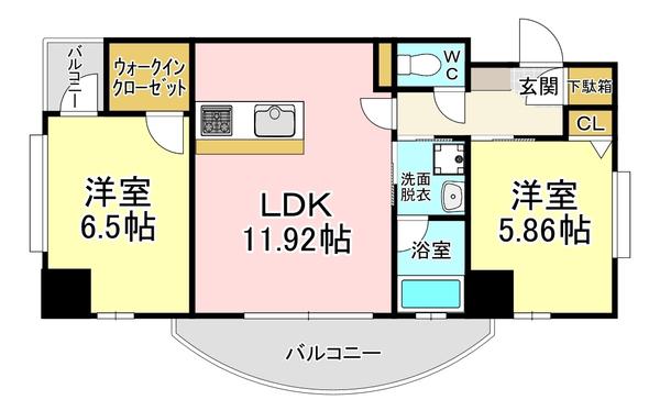 サンシャインII(2LDK/5階)の間取り写真