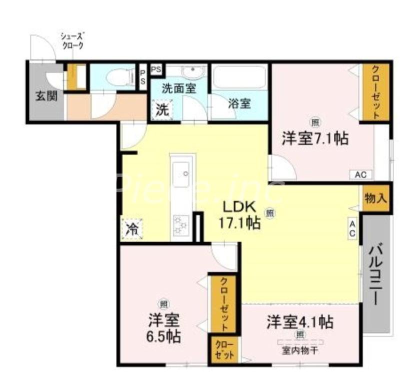 WEALTH JOTO2(3LDK/2階)の間取り写真