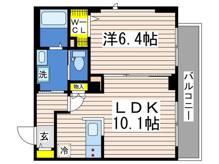 ソレイユ高島町(1LDK/3階)の間取り写真
