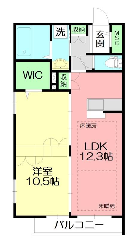 リヴェールメゾンB(2LDK/2階)の間取り写真