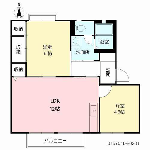 ラプラスいずみ  B棟(2LDK/2階)の間取り写真