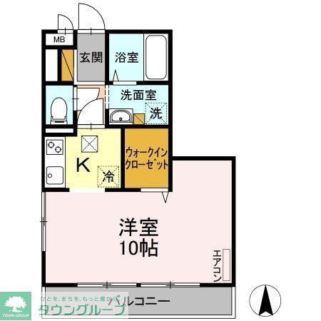 アルファタウン天王台(1K/1階)の間取り写真