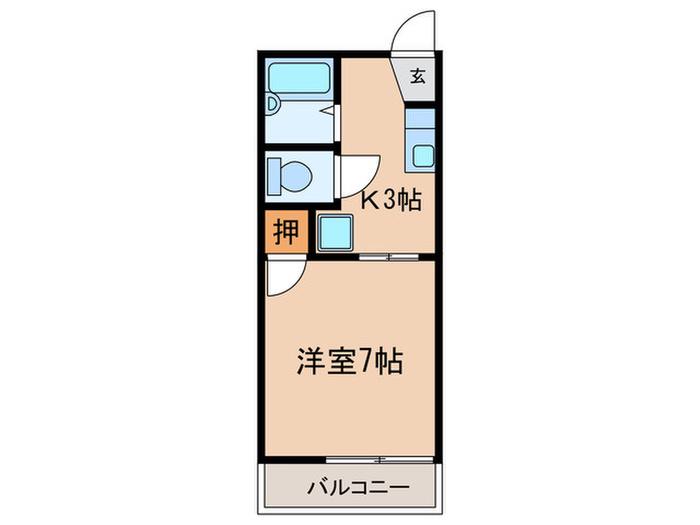 ハイツアメニティ館(1K/1階)の間取り写真