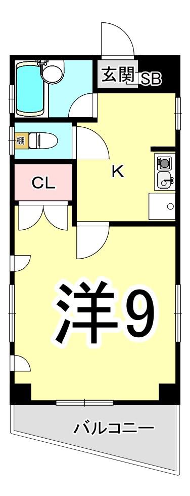 アイビス長田(1K/2階)の間取り写真