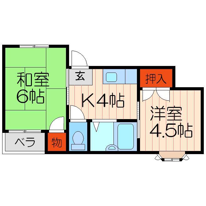 オペルI番館(2K/3階)の間取り写真