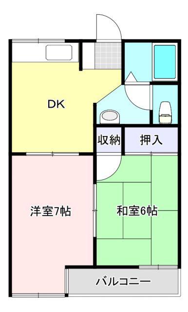 アークガーデン中山A棟(2DK/2階)の間取り写真