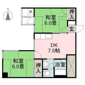 チサンマンション広小路(2DK/8階)の間取り写真