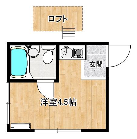 スズパレス(ワンルーム/2階)の間取り写真