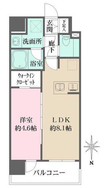 シーズンフラッツ杉並井草(1LDK/2階)の間取り写真