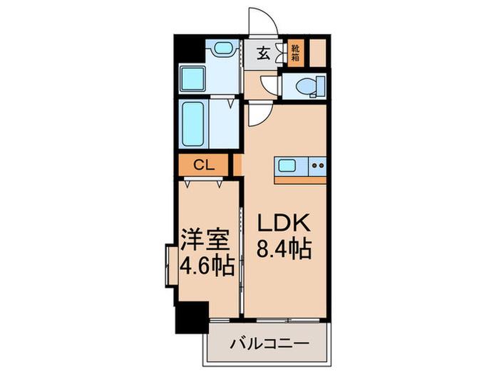 KAUNIS上野芝(1LDK/9階)の間取り写真