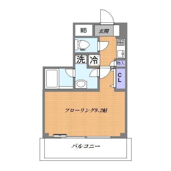 ウイングコート(1K/3階)の間取り写真